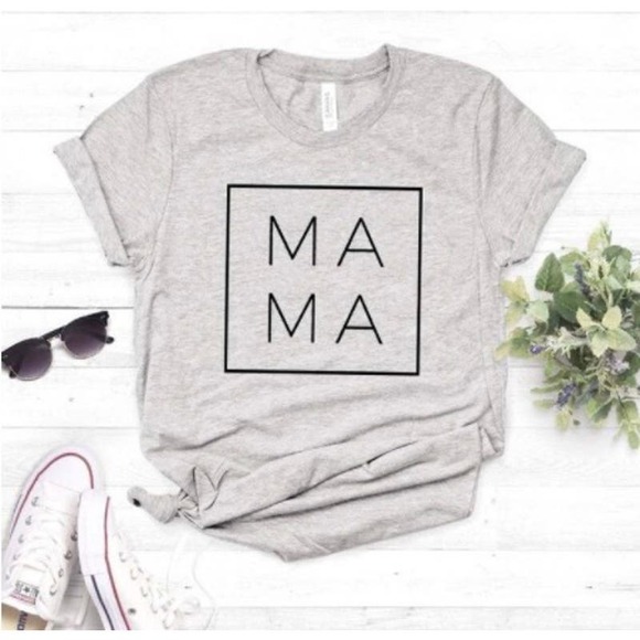 Mama Square T Shirt In Heather Gray Size Large - Picture 1 of 8